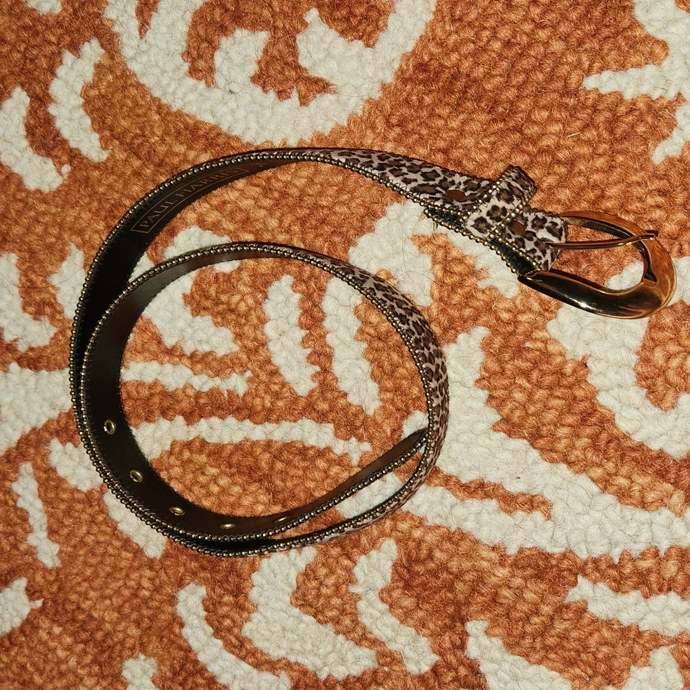 Paul Harris studded Cheetah print belt size ML